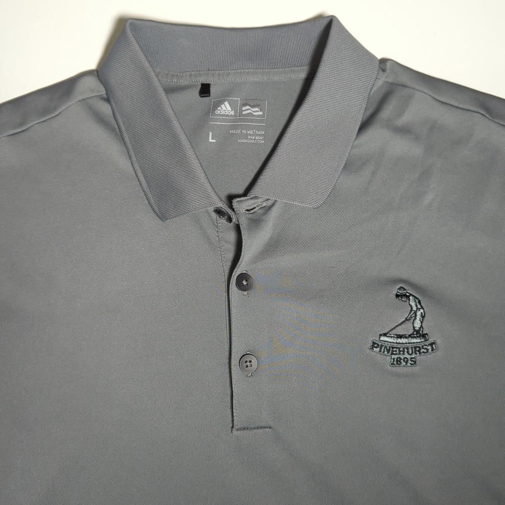 Adidas Pinehurst 1895 Performance Polo Shirt Men's Size Large L Gray